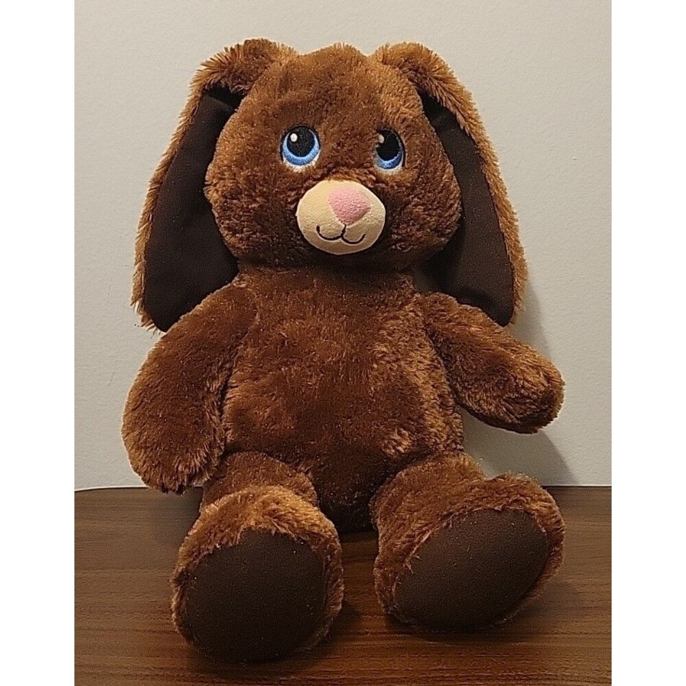 Build A Bear Bunny Rabbit 17" Soft Plush Chocolate Brown Blue Eyes Pink Nose BAB